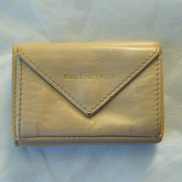 Two Balenciaga Blush Papier Mini + Tan mini mini Papier Leather Wallets - Picture 8 of 11